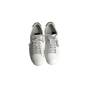 Saint Laurent Lips Classic Court Sneakers in White Leather